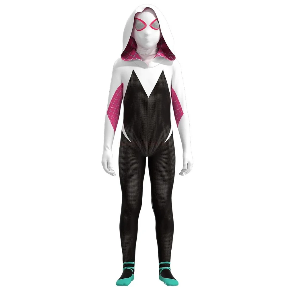 Spider-Gwen Kids Costume – Into the Spider-Verse Girls Halloween Marvel Costume